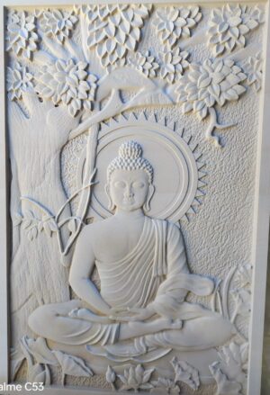 3D Buddha Lotus Wall Mural Panel