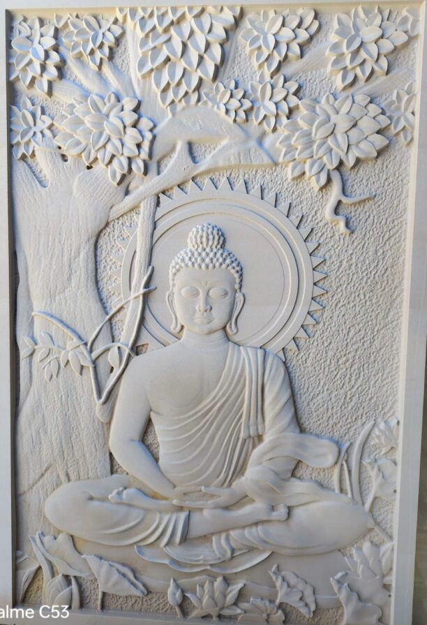 3D Buddha Lotus Wall Mural Panel