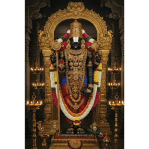 "Divine Venkateswara Ornate Temple Digital Glass Print