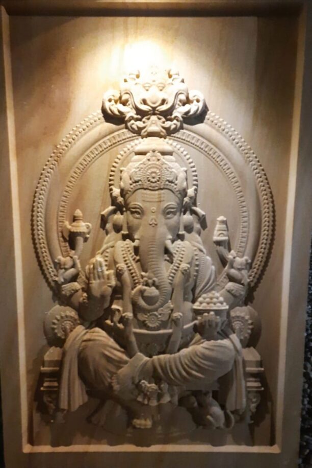 Majestic Ganesha 3D Stone Wall Mural