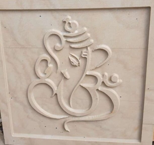 Abstract Ganesha 3D Stone Wall Mural