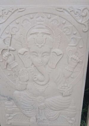 Intricate Ganesha 3D Stone Wall Mural