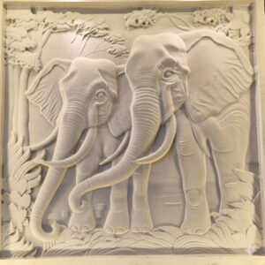 Pair of Elephants in a Forest Wall Mural Pair of Elephants in a Forest 3D Wall Mural