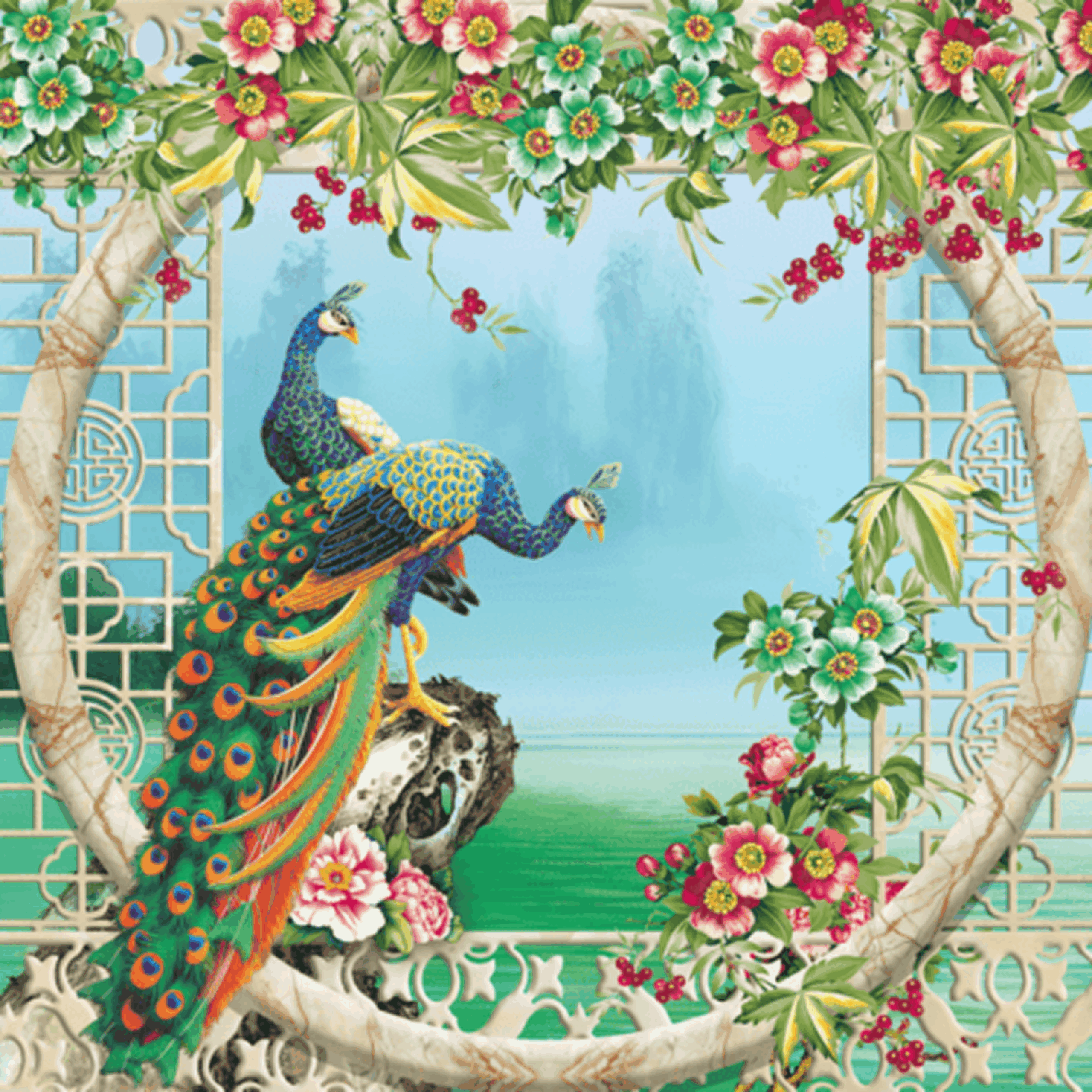 animals-slv-2nd-1-21-470x470 Peacock Paradise 3D Wall Mural